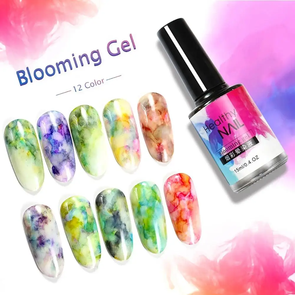 

15ml Watercolor Ink Polish Blooming Nail Gel Smoke Effect Magic Smudge Bubble DIY Varnish Manicure Decoration Nail Salon Set