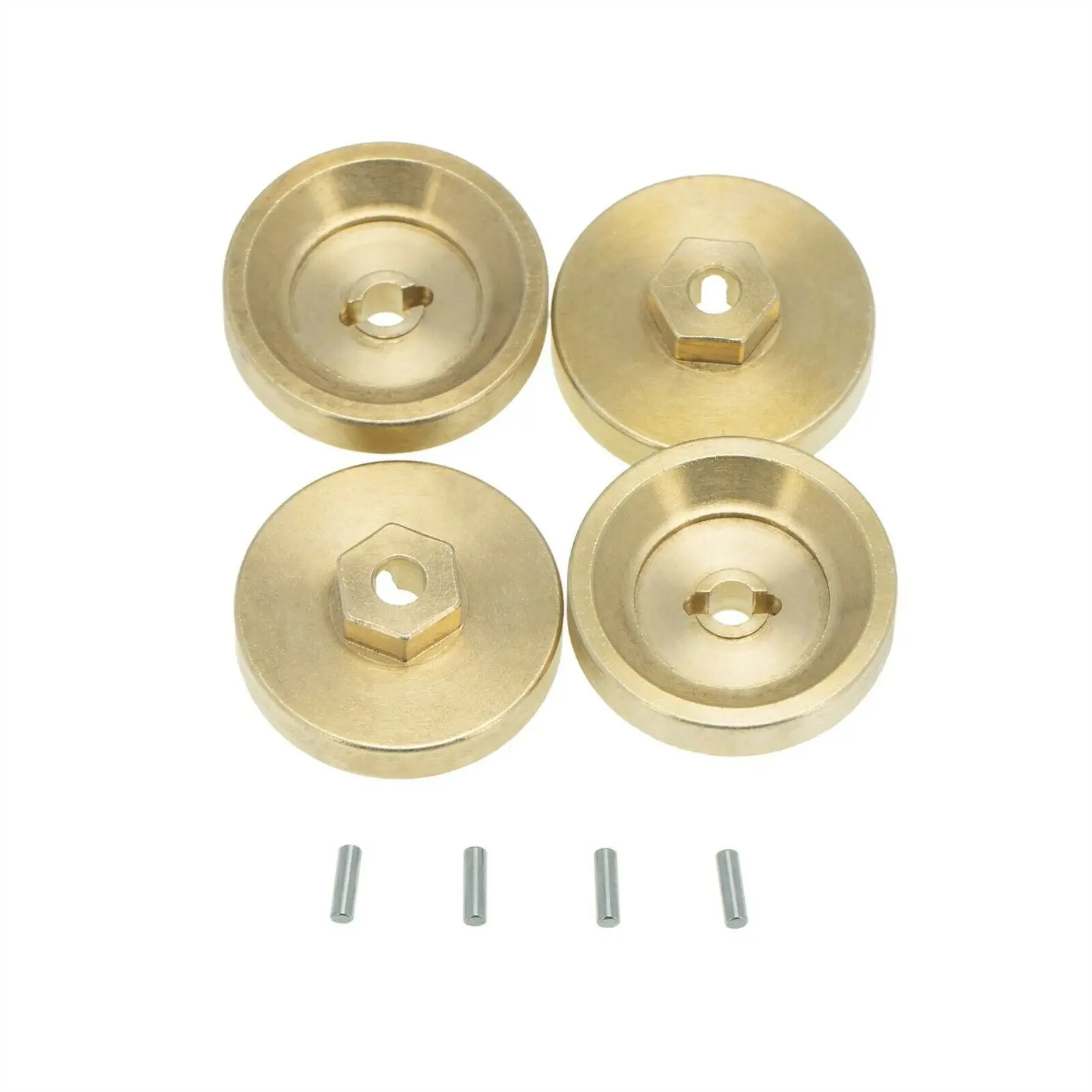 Adaptador hexagonal de rueda de lat&oacute;n de alta resistencia, 4 piezas, 5mm, para AXIAL SCX24 AXI90081 AXI00001-4