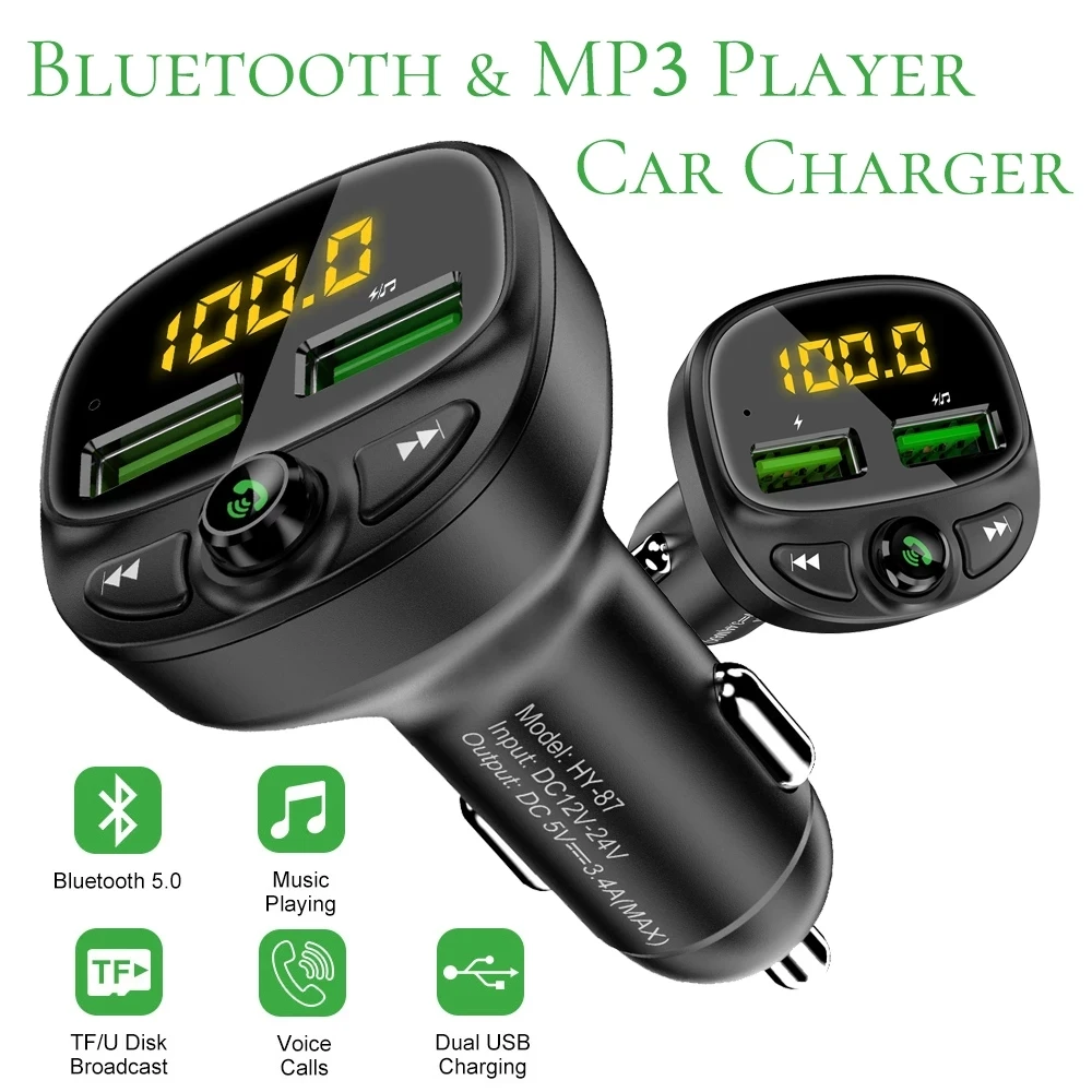 Быстрое зарядное устройство для автомобиля FM-передатчик Bluetooth двойной Usb быстрое