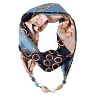 new pendant scarf necklace bohemia necklaces for women chiffon scarves pendant jewelry wrap foulard female accessories