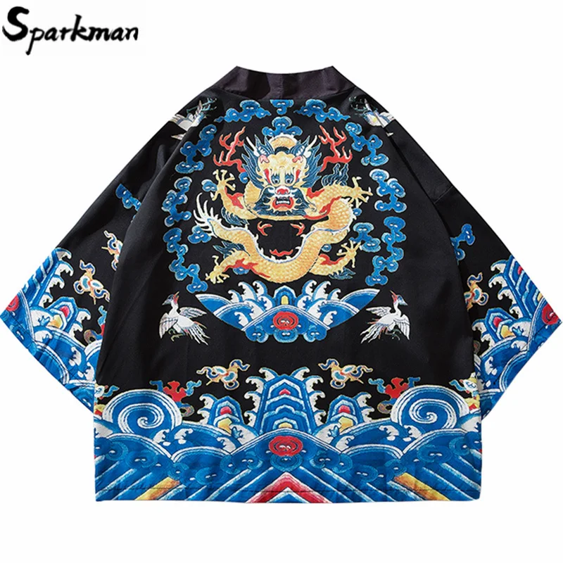 Пиджак кимоно в стиле Харадзюку для мужчин уличная одежда японском хип хоп