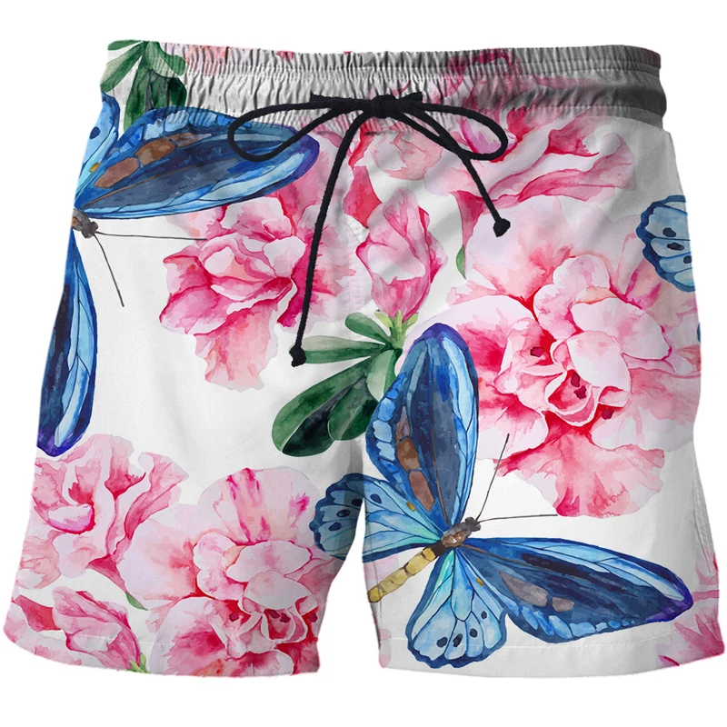 3D butterfly Print Quick Dry Beach Shorts Men Summer New Printed Men's Clothing Swimming Trunks Casual Custom Pants Dropshipping