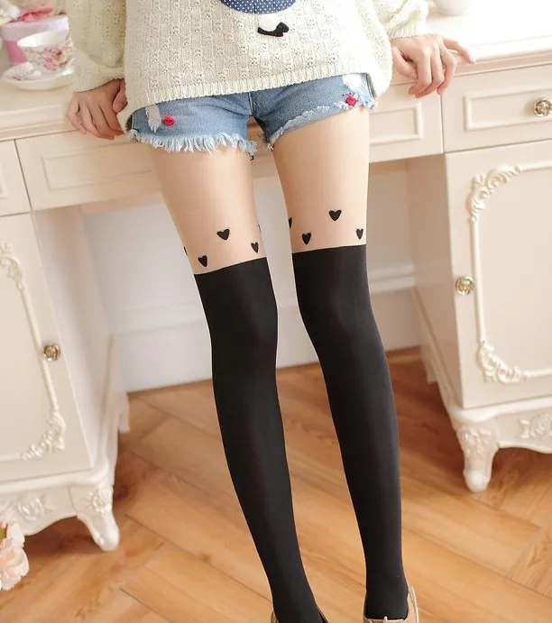 2 Anime cartoon stockings cat loving heart bear totoro devil Kumamon bowknot cute fun sweet women cotton stockings cosplay kawaii - Цвет: 2