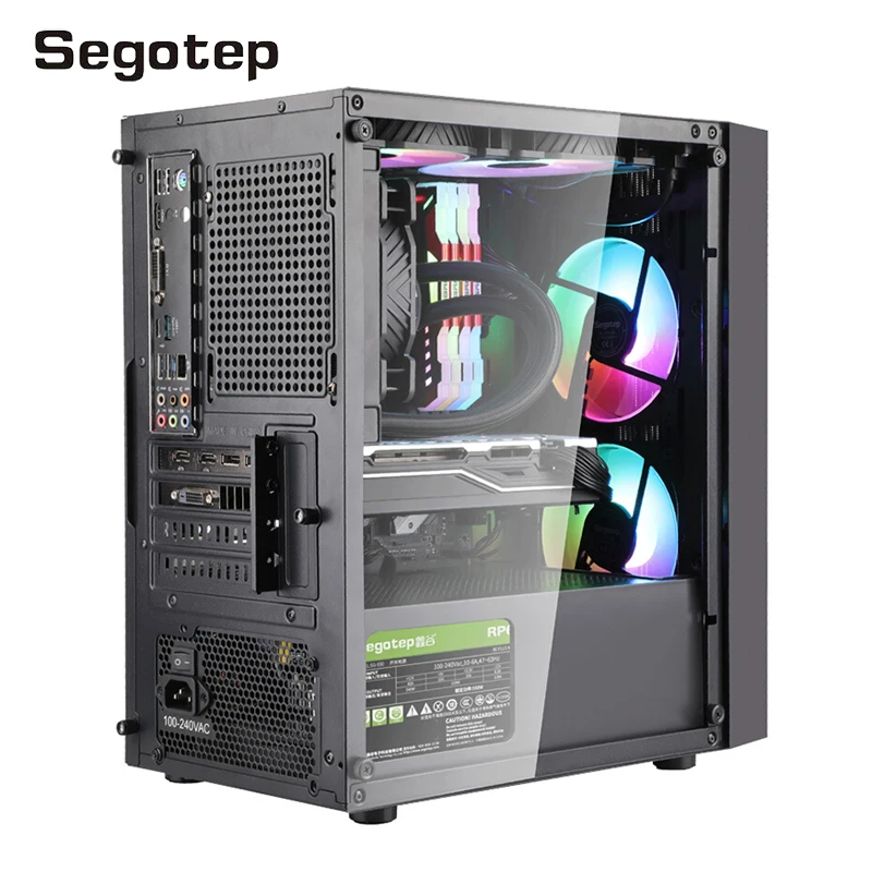 

Segotep PC Case Gamer Complete Chassis Water Cooling Position / M-ATX CPU Motherboard Position Acrylic Transparent Side Panel