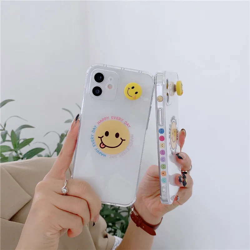 Милый чехол для сотового телефона с улыбкой IPhone 11 12 Pro Max Mini X XS XR XSMAX 8 7 Plus 2020 SE