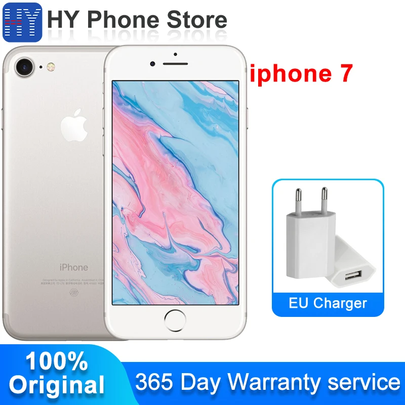 Разблокированный смартфон Apple iPhone 7 128 Гб ПЗУ сенсорный ID iOS A10 камера 12 0 МП 4G LTE