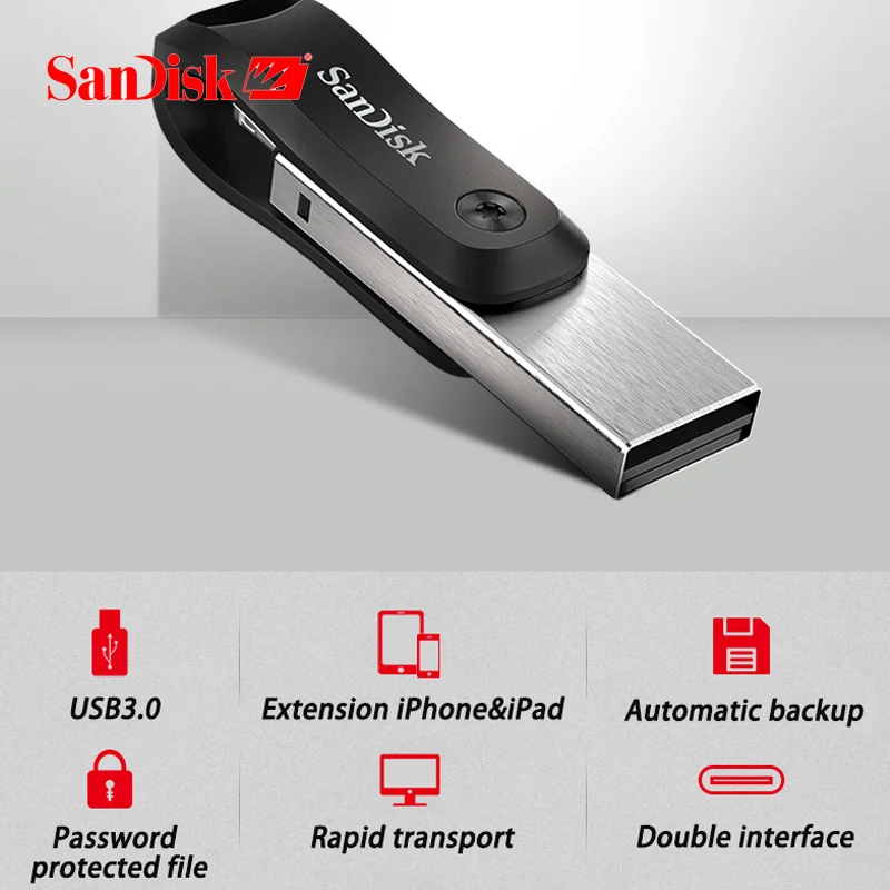 Флеш накопитель sandisk USB OTG 3 0 флеш 64 Гб 128 ГБ 256 SDIX40N/IX60 usb карта памяти для iphone/ipad/ipod|USB