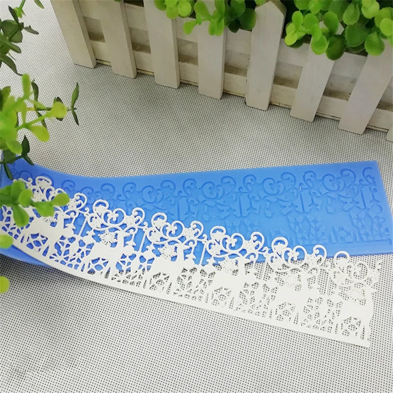 Силиконовая форма Aomily в виде снежинок лосей для свадебного торта рождественской