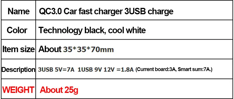 Универсальный автомобильный адаптер для прикуривателя QC3.0 12 V-24 V Автомобильное зарядное устройство 3 USB порта автоматический разветвитель для быстрой зарядки