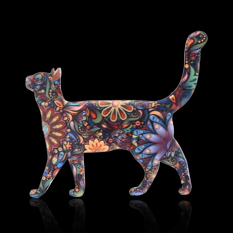 Женская акриловая брошь в виде кошки с эмалью|Броши| |