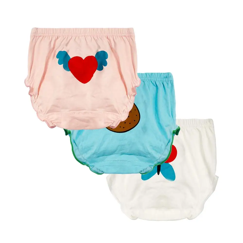 

3pcs/pack Baby Girls Boys Cotton Underwear Cute Cartoon Print Bloomers Diaper Panties Children Panties Bottoms1-6T