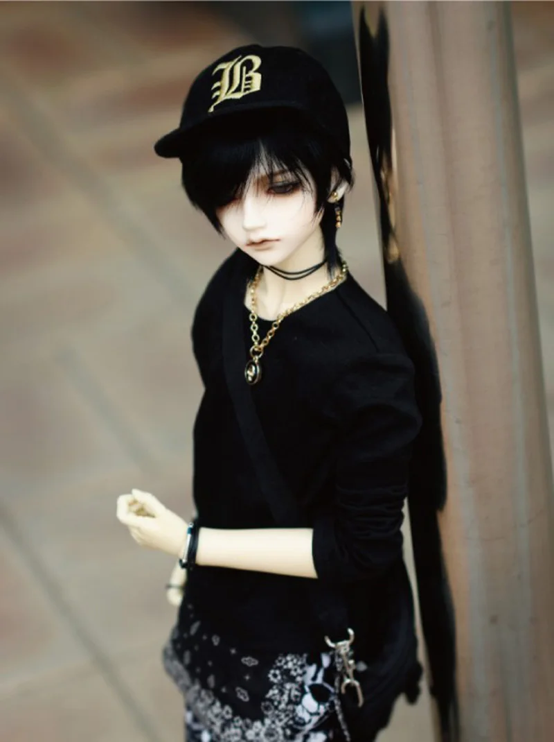 1/3 1/4 мода короткий стиль Bjd SD кукла черные парики для BJD куклы мужские крутые