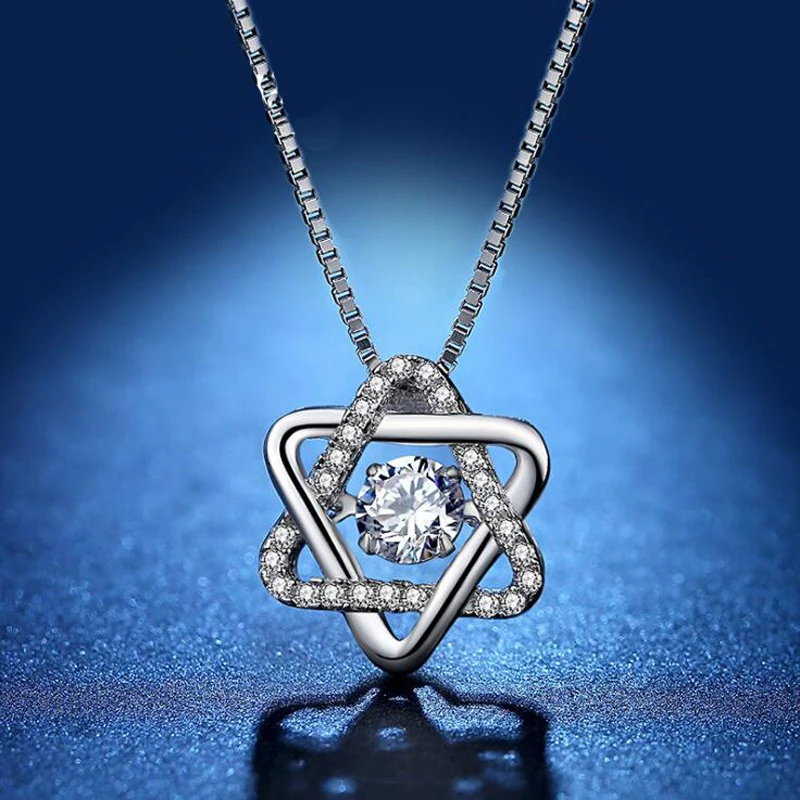 

Silver Color Star Party Women's Pendant Necklace Fashion Female Choker Necklaces Simple Ladies Pentagon-Star Jewelry Gifts