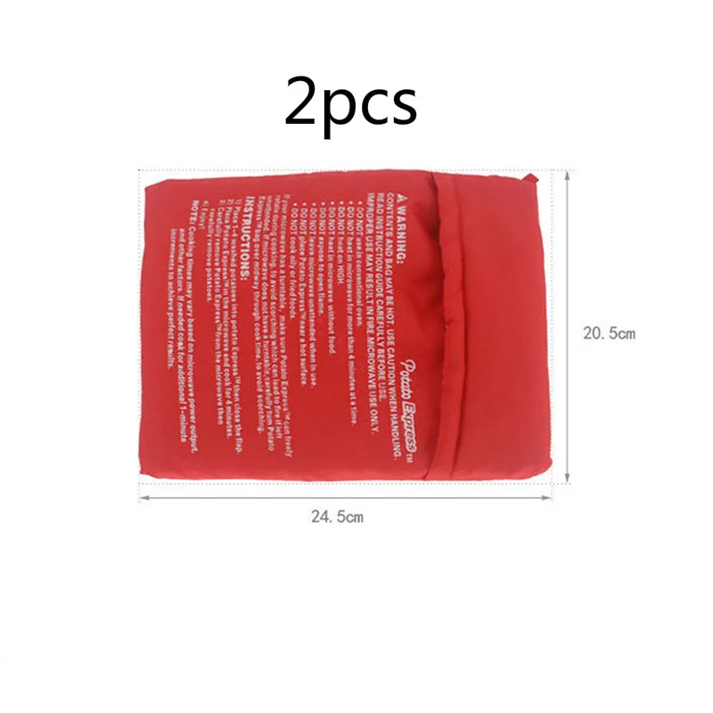 2pcs 1 шт. красный моющийся мешок для плиты запеченный картофель микроволновая печь для приготовления картофеля Быстрый(варит 4 картофеля сразу) C1095 a - Цвет: 2pcs