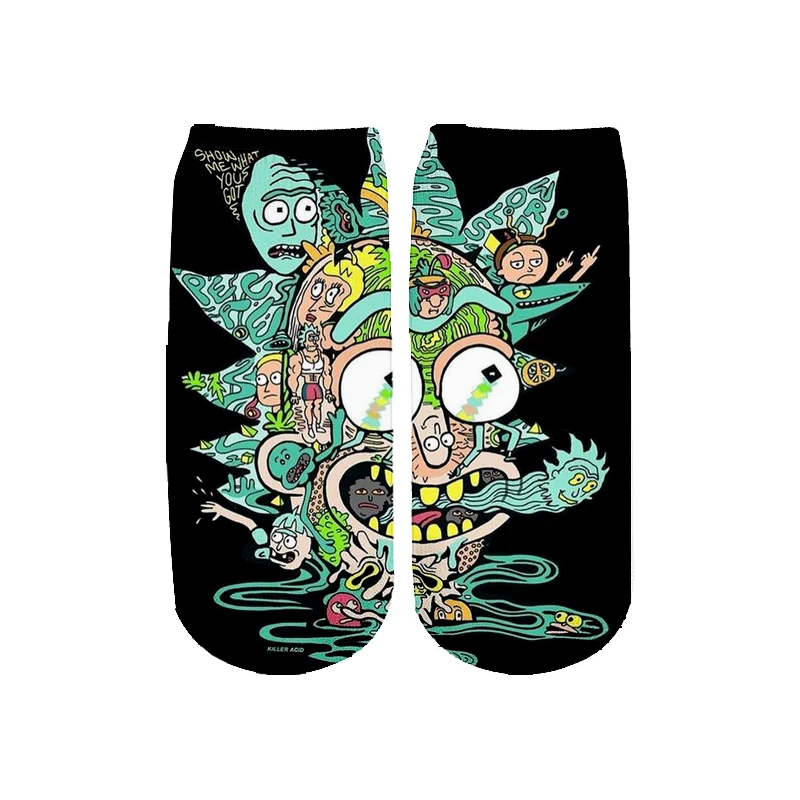 Новейшие Rick and Morty 3D печатных мультфильм милые короткие носки для мужчин женщин harajuku корейские носки RS-005