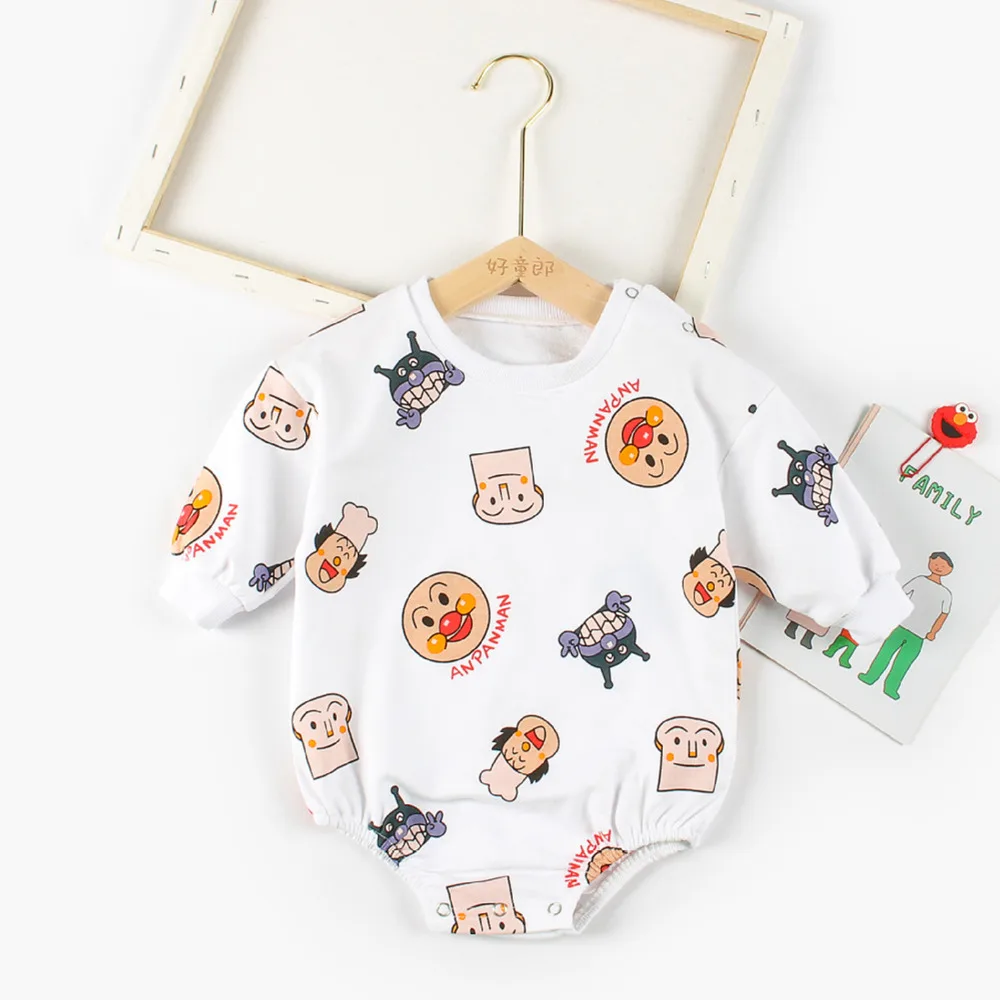 Full printed Хлопковый комбинезон Roupas Bebe с длинными рукавами, Осенние боди с круглым вырезом, альпинистские костюмы унисекс, комбинезон для новорожденных, одежда с носками - Цвет: Full printed