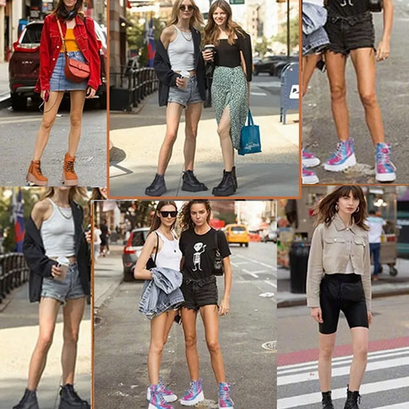 Женские ботильоны на платформе готические зеленого цвета высоком каблуке обувь