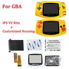 Новый Корпус Shell комплекты с V2 IPS Экран комплекты ЖК-экранов Замена для GBA IPS V2 высокого светильник комплекты ЖК-экранов с Индивидуальные корпус Чехол