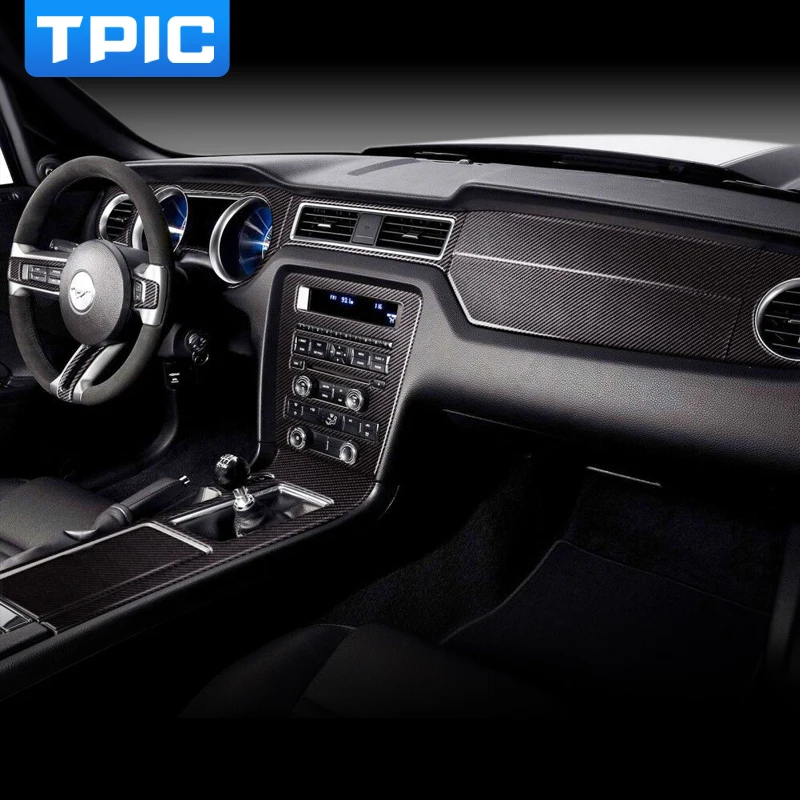 Для Ford Mustang 2009-2013 Автомобильные наклейки из углеродного волокна приборная панель внутренняя отделка Литые декоративные полосы