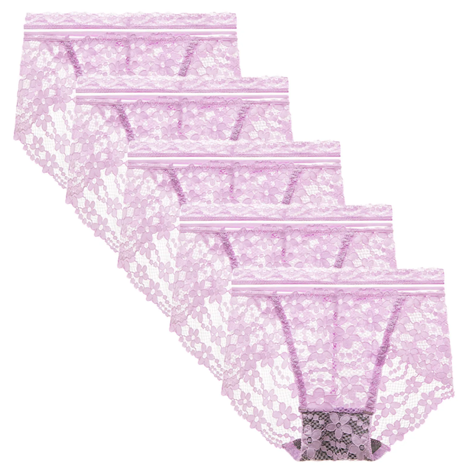 

5PCS Lace Transparent Panties Women Panties High Waist Female Sexy Underwear Butt Lift Lingerie Seamless Briefs Underpants