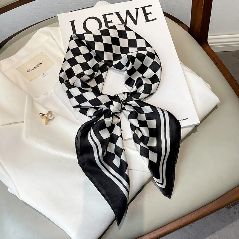 

Женский шелковый шарф, квадратный фирменный платок для офиса, для работниц отеля, официанток, для стюардесс, 2022