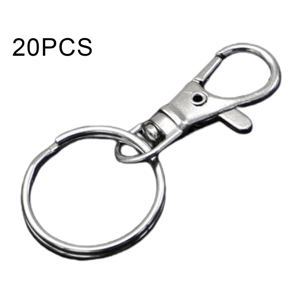 20 шт сплав брелок кольца поворотные застежки шнурки защелкивающиеся крючки