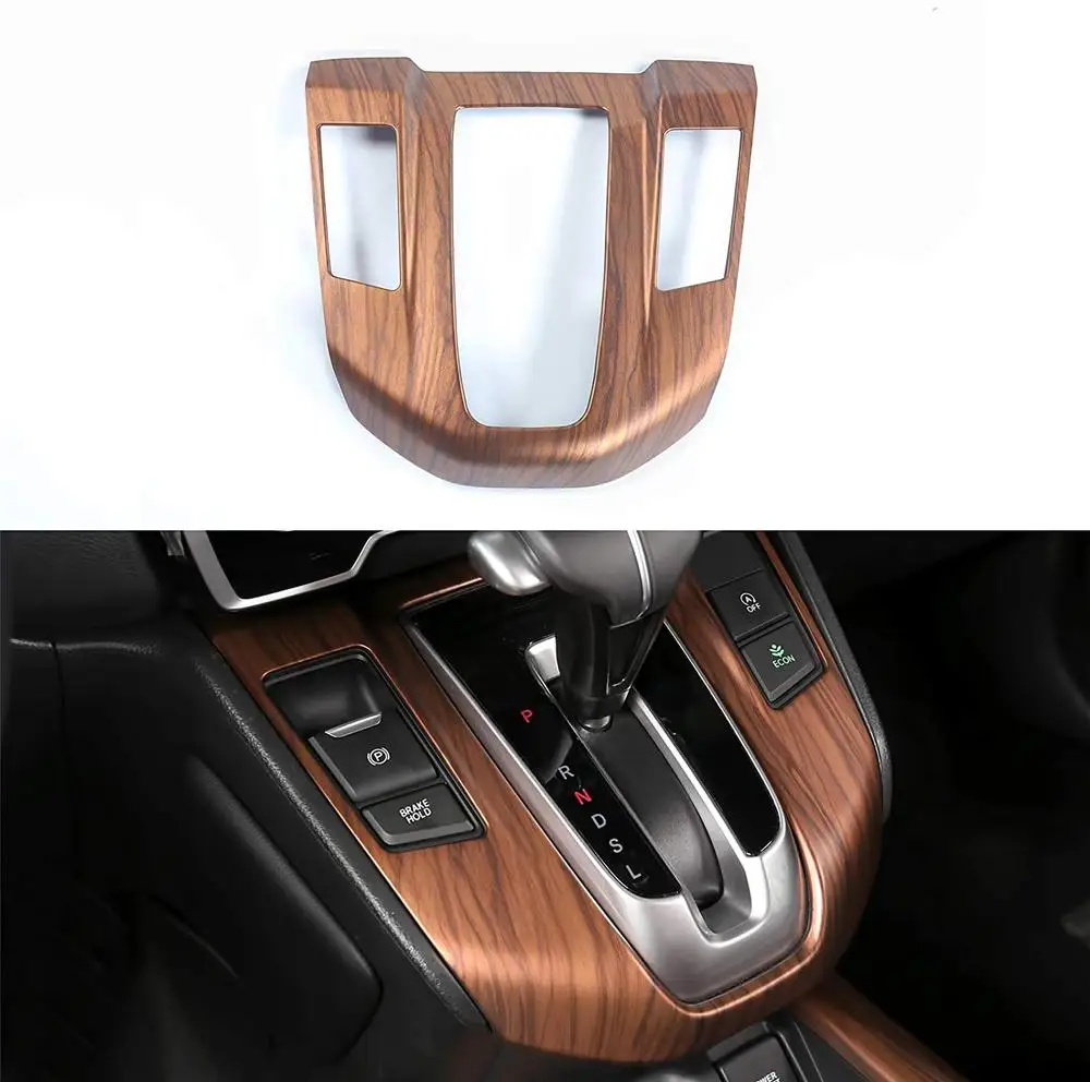 

Central Control Gear Panel Trim Peach Wood Grain Interior Decoration Cover For Honda Cr-v 17-21