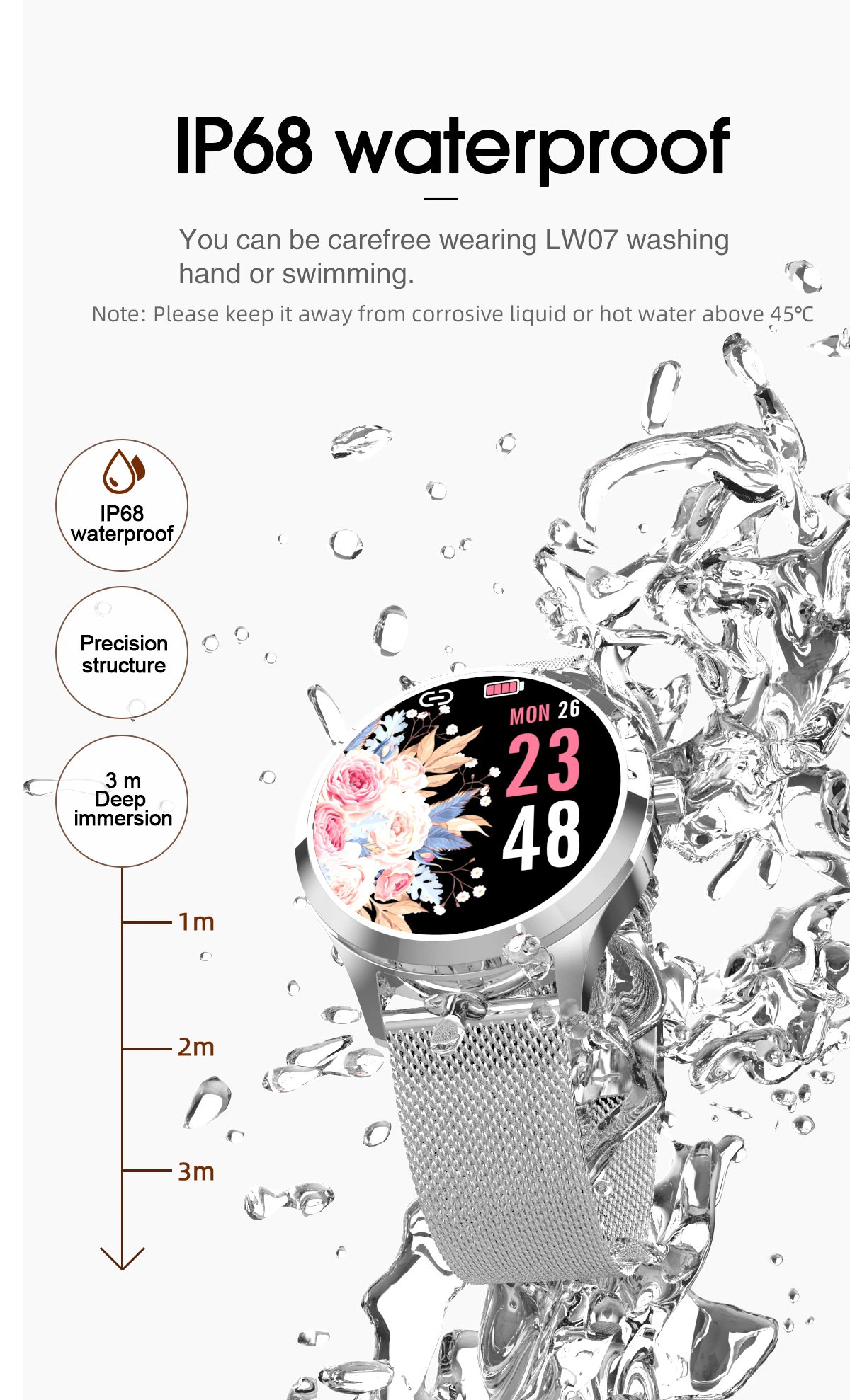 

2021 NEW Lady's Smart Watch IP68 Waterproof Women Watches Smartwatch Heart Rate Monitor For Android Xiaomi Samsung iPhone