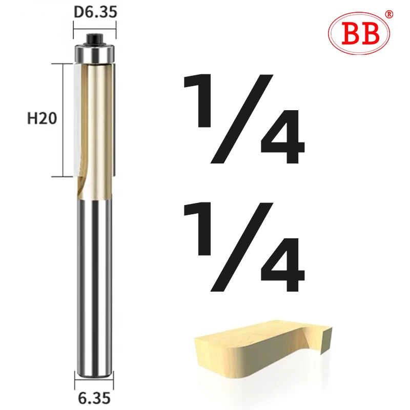 

BB прямая фреза подшипниковая 1/2" 1/4" твердосплавная