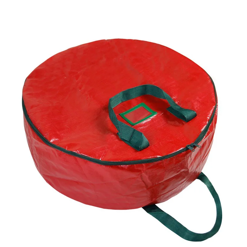 

1PC Christmas Artificial Wreath Storage Bag Artificial Wreaths Storage Container Dual Zipper Storage Container For Holiday