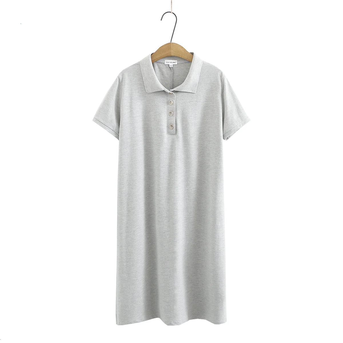 

Женское свободное платье с отложным воротником, повседневное прямое платье из хлопка на пуговицах, лето 2021