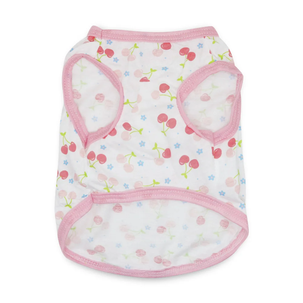 

Summer Pet Clothing Cute Beautifu Candy Color Fresh Fruit T-shirt Cherry Strawberry Soft Breathable Vest Puppy Clothes