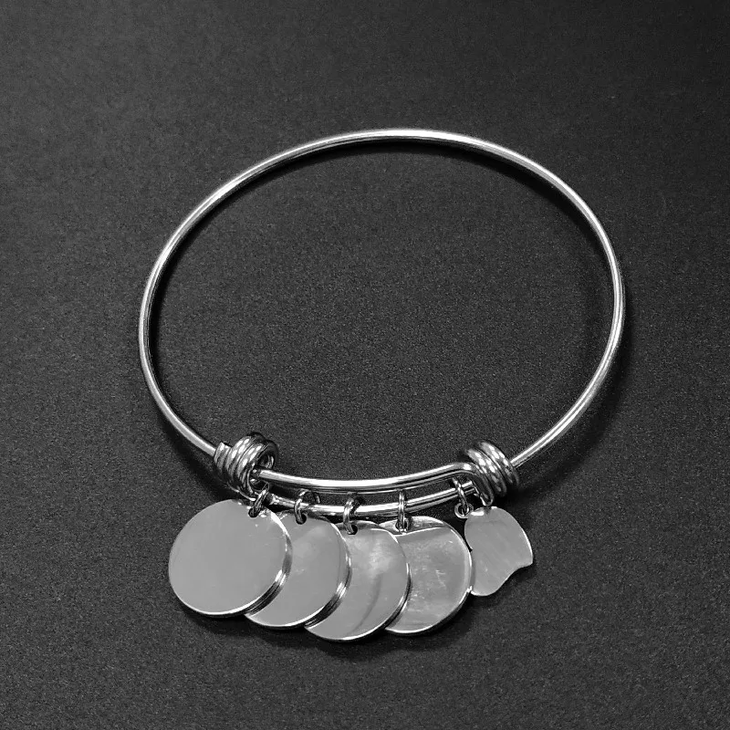 

0226 Custom Custom Adjustable Bangle Gold Silver Engraved Letter Name Jewelry