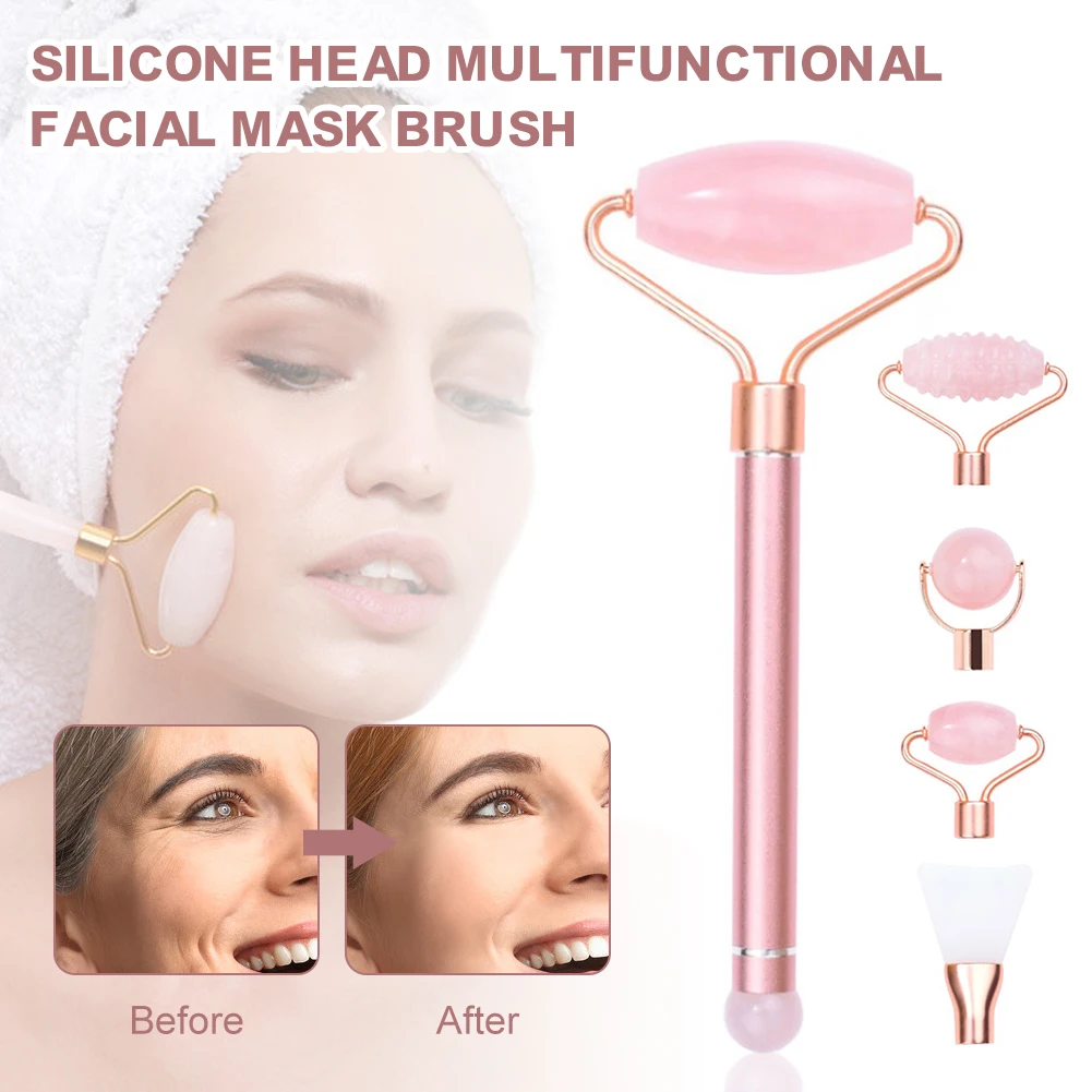 

Hot Sale Jade Roller Slimming Face Massage Lifting Vibrating Natural Rose Quartz Jade Roller Stone Facial Beauty Tool dropship