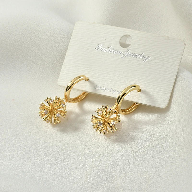 Медное покрытие 18K Золото Цвет поддерживает цвет уха кольцо серьги круглые