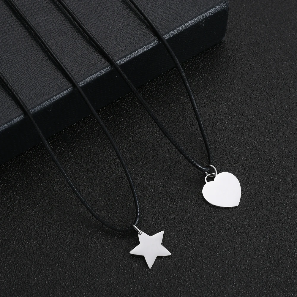 Ожерелье с подвеской в виде сердца и звезды из нержавеющей стали 316L по низкой