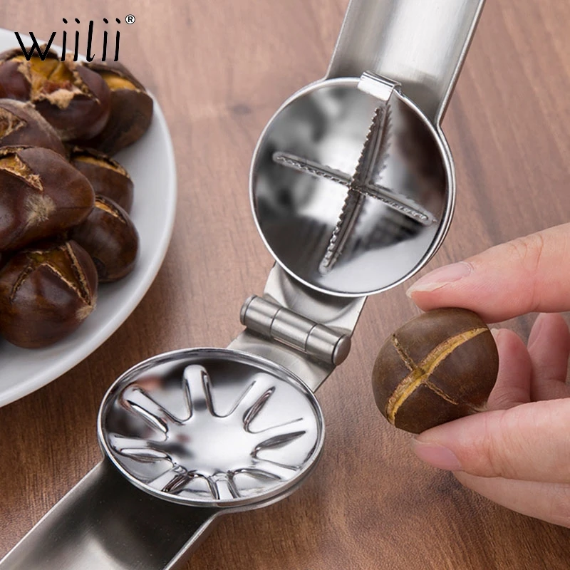 Sheller Щелкунчик из нержавеющей стали нож с зажимом для Каштанов гайка Cracker щипцы