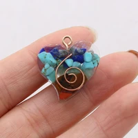 natural stone pendants reiki heal heart shape orgonite charms for jewelry making diy women necklace earring party gifts