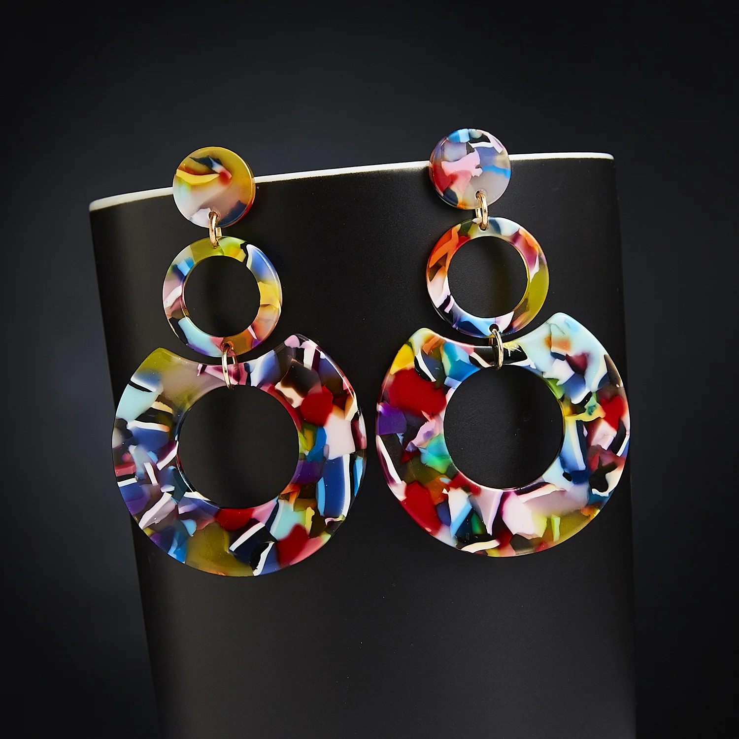 

Geometric Acrylic Exaggerated Drop Earrings for Women Vintage Resin Acetic Acid Dangle Earring Girl Wedding Birthday Jewelry