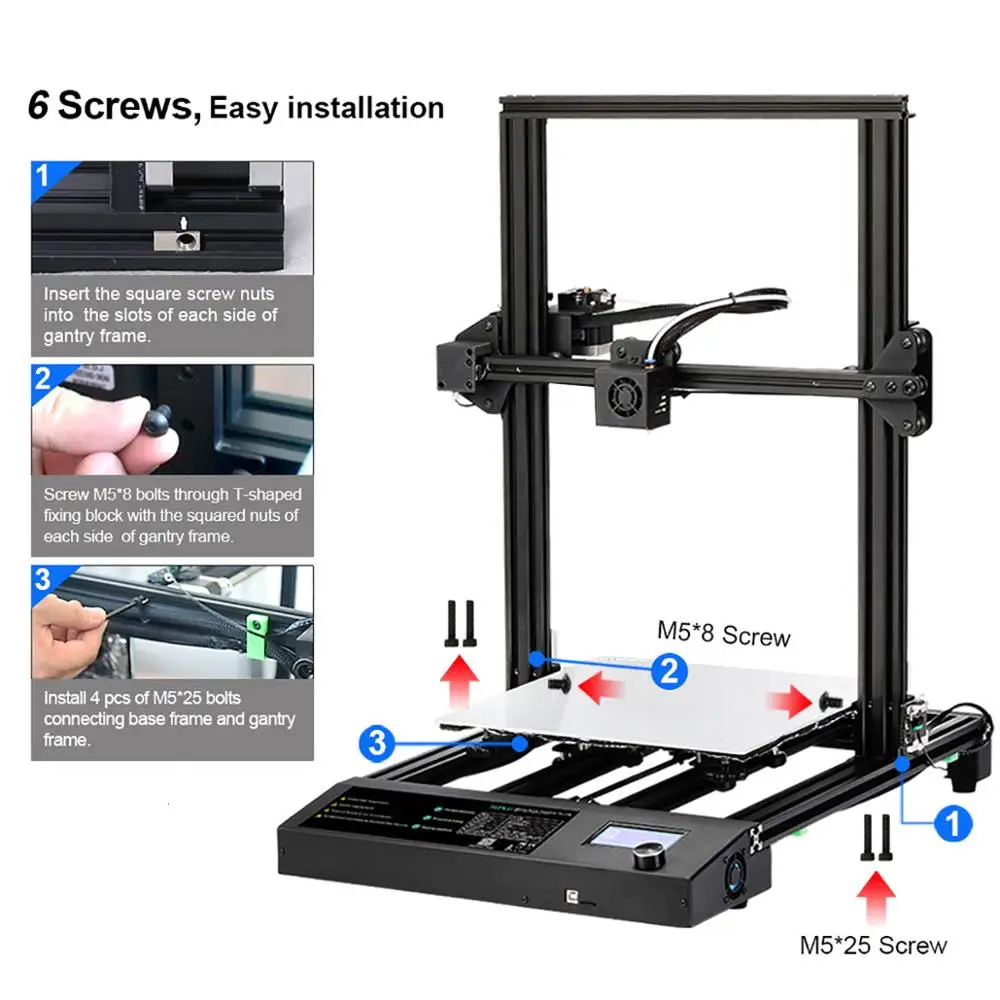 3D принтер SUNLU S8 PLA PETG TPU ABS SPLA FDM экструдер филамента Surport нити возобновление после