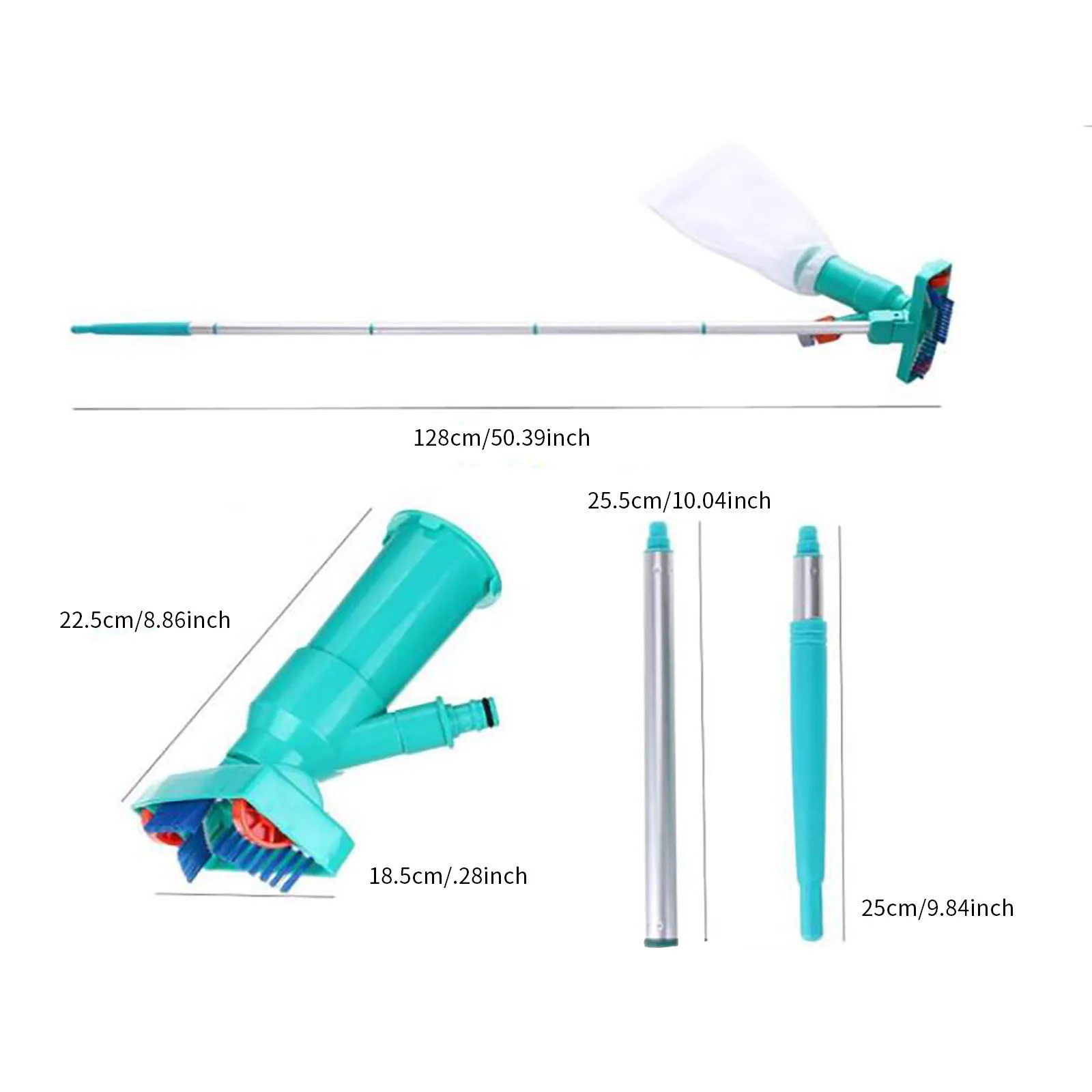 

1 Set Jet Swimming Pool Vacuum Cleaner Floating Objects Cleaning Tools Vac Suction Head Pool Fountain Vacuum Brush Cleaner #T3