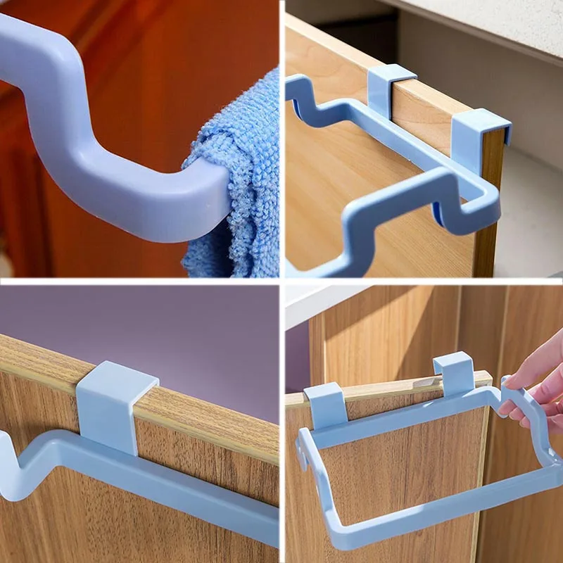 

Door Back Portable Garbage Bag Holder Home Cabinet Rag Hanging Rack Kitchen Cabinet Garbage Tool EIG88