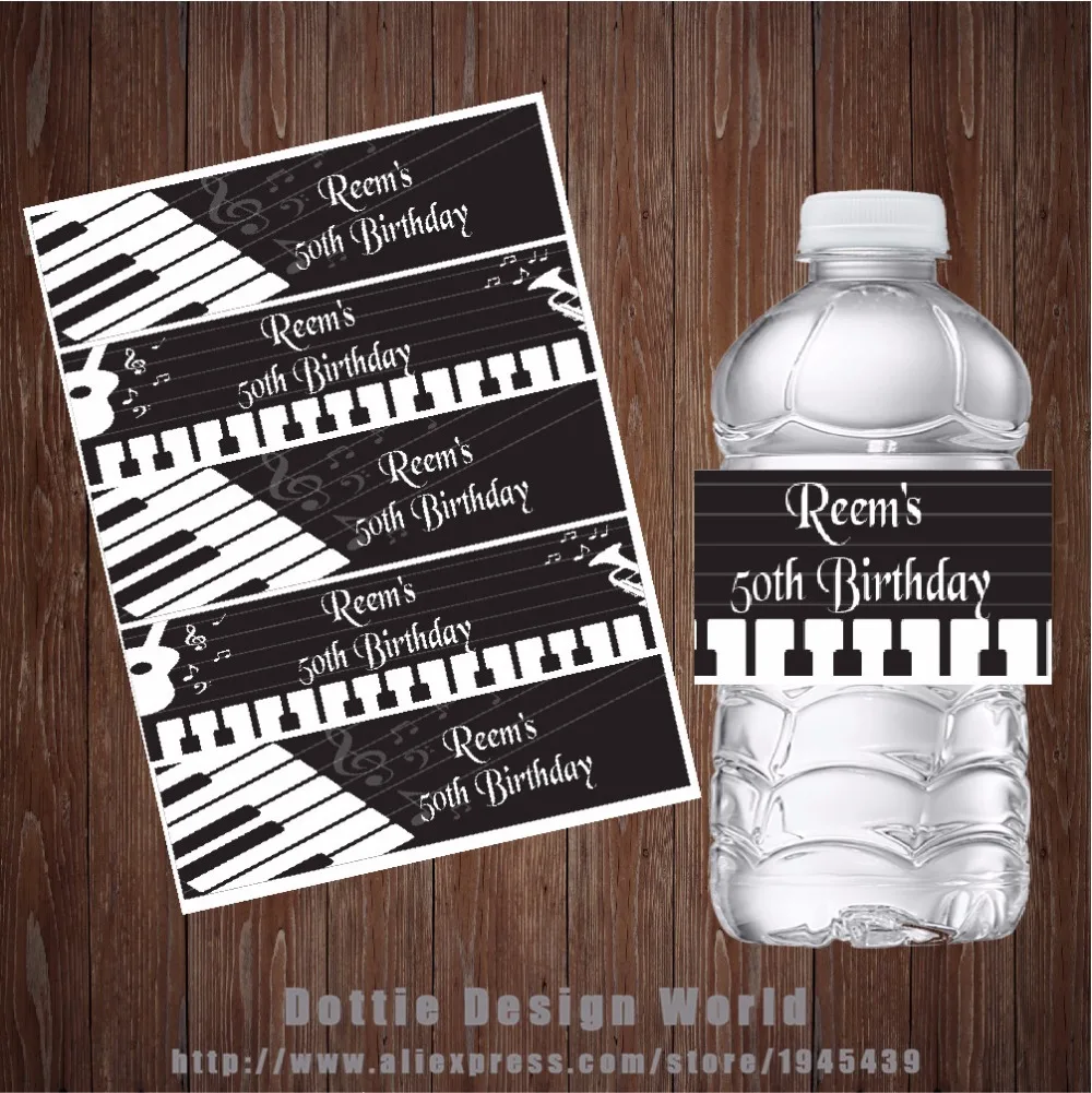 20 шт./лот музыкальные этикетки для бутылок с водой пианино клавишами оберточная