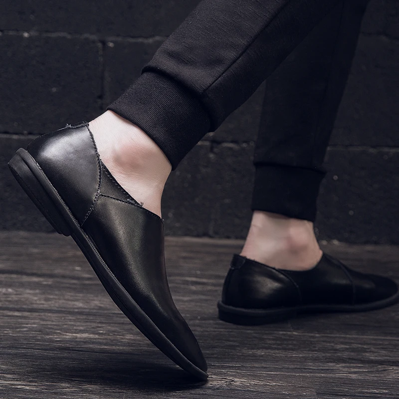 Лоферы мужские кожаные деловые роскошные дизайнерские туфли дышащие легкие