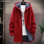 Новинка сезона осень-зима 2021, модный тренд, мужской утепленный длинный Тренч, мужской свободный Высококачественный свитер большого размера