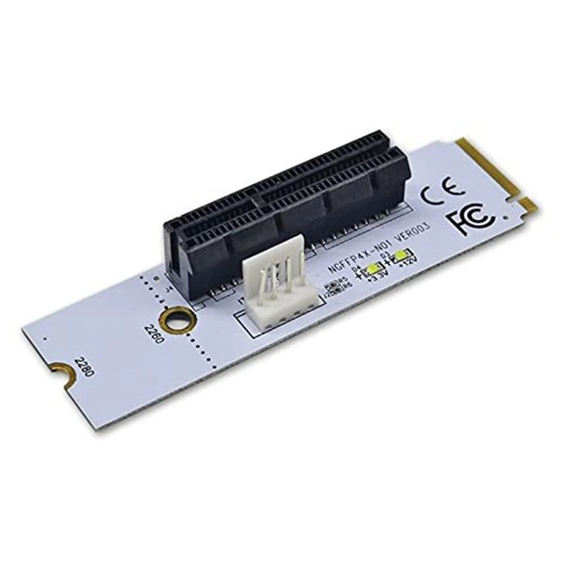 NGFF M.2 To PCI-E 4X Riser Card M2 Key M Pcie X4 Adapter With LED Voltage Indicator For ETH Bitcoin Miner Mining | Компьютеры и офис