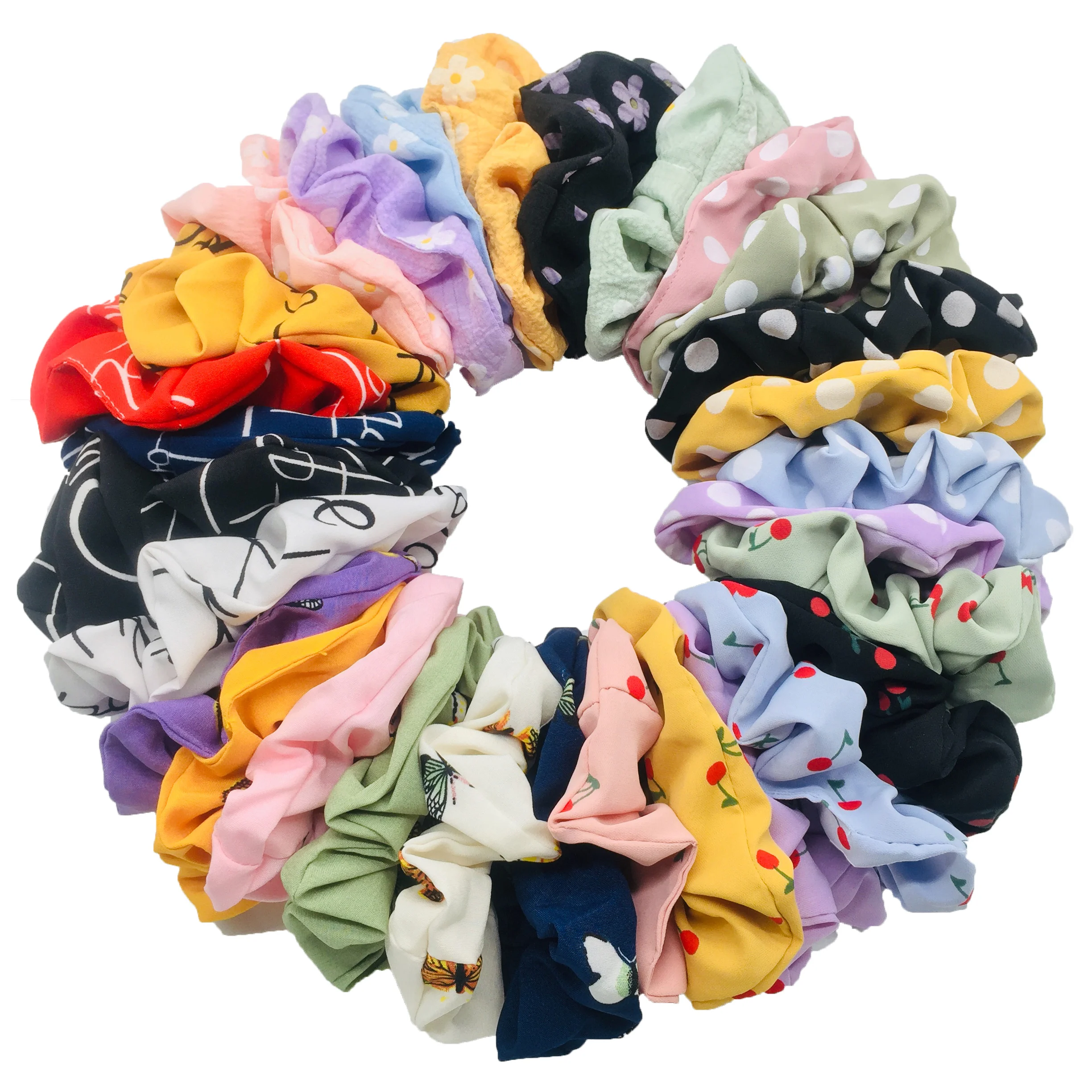 

30 шт./лот бархатные шифоновые Полиэстеровые эластичные резинки для волос, резинка для волос для женщин и девочек, аксессуары для ухода, элас...