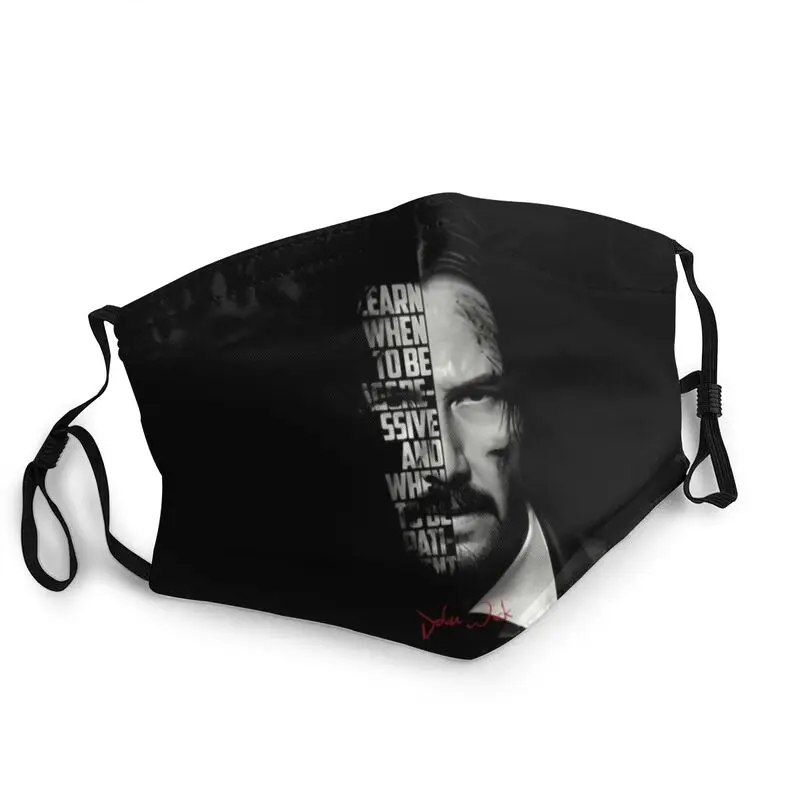 

Черно-белая неодноразовая маска для лица John Wick, мужская маска, пылезащитный чехол, респиратор, маска для рта