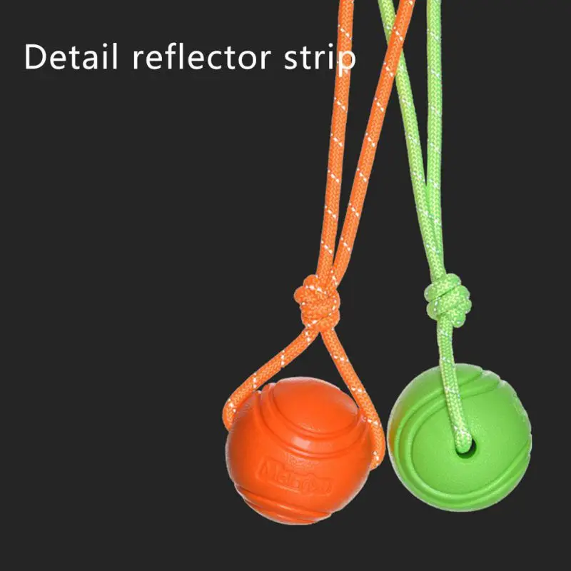 

Dog Chew Training Ball Toys Puppy Pet Play Training Rubber Chewing Toy With Rope Handle Tooth Cleaning Chew Ball Toy