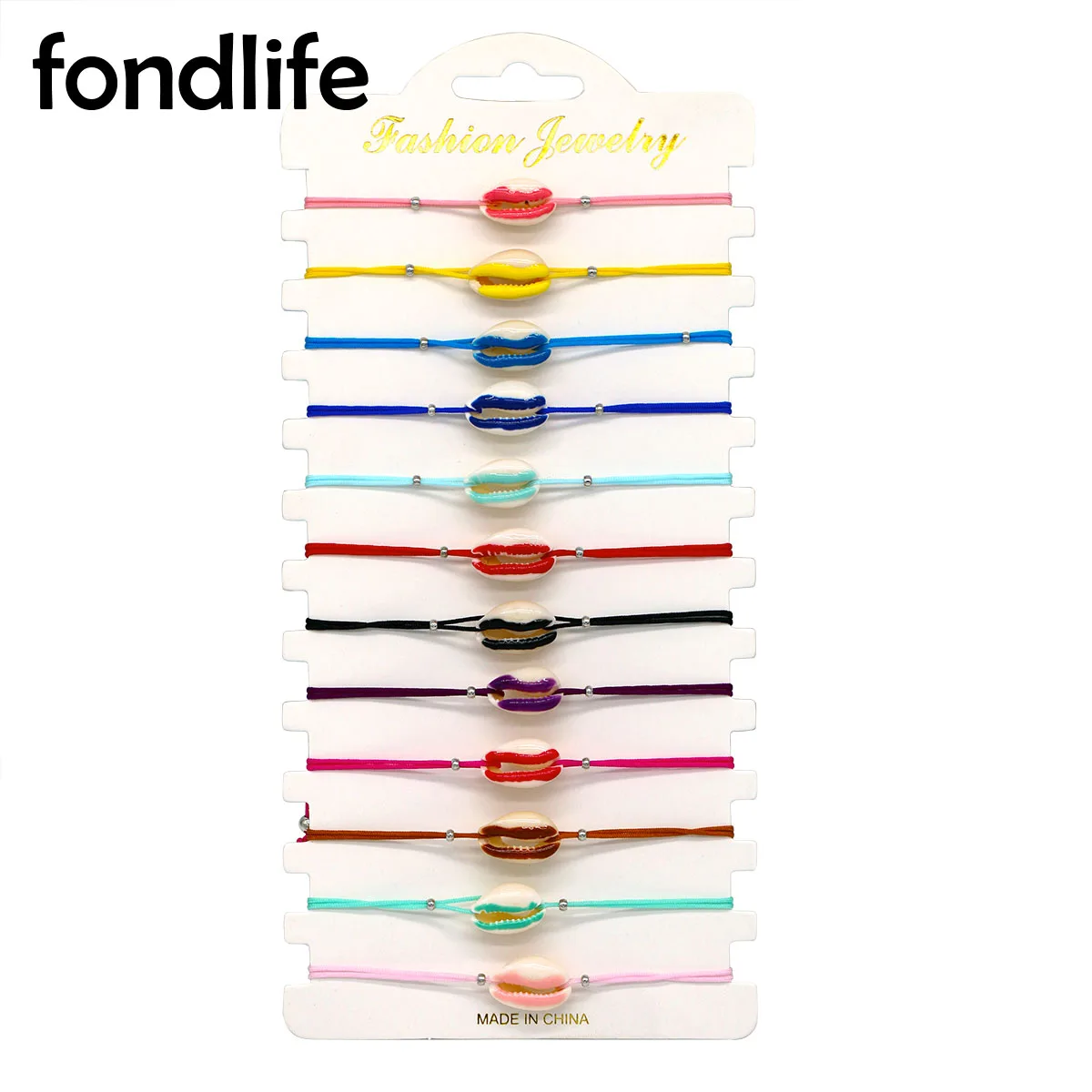 

12 шт., плетеный браслет из ракушек